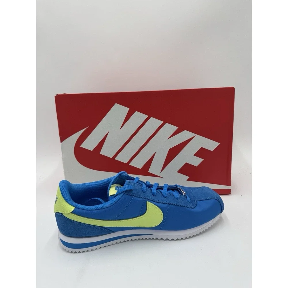 Nike Kids' Grade School Cortez Shoes Blue Lemon NWB Size 6Y / Womens 7.5